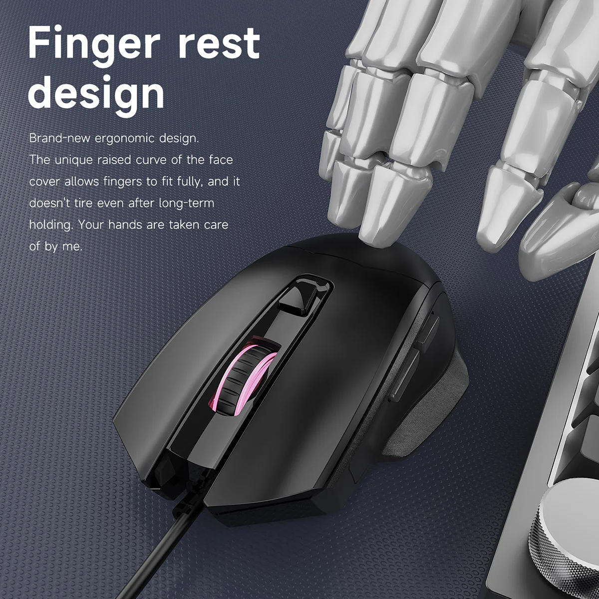 AJAZZ NJ05 Wired Mouse 4-level 3600DPl Plug and play 3D scroll wheel - Image 5