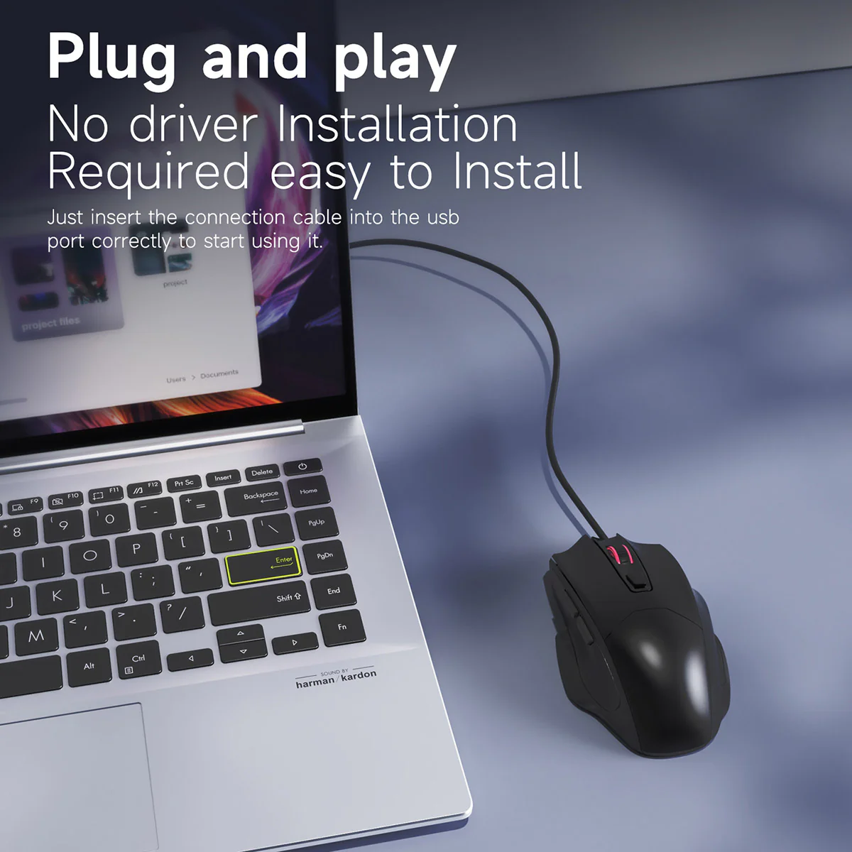 AJAZZ NJ05 Wired Mouse 4-level 3600DPl Plug and play 3D scroll wheel - Image 9