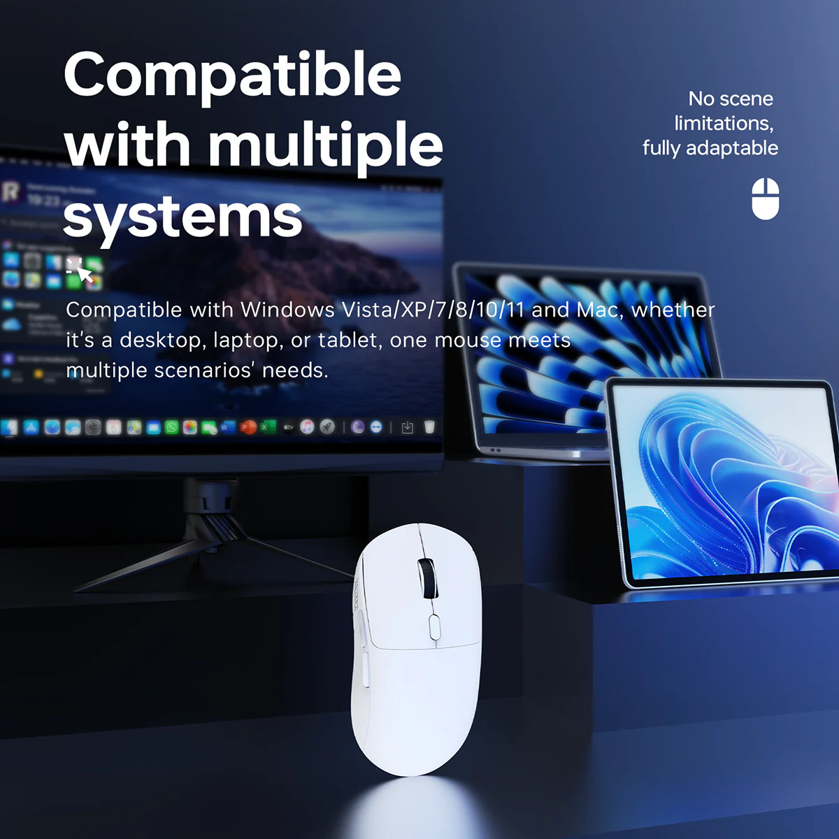 AJAZZ NJ07 Wired/2.4G Wireless/Bluetooth Gaming Mouse 300mAh Battery Lightweight 67g 1000Hz Rebound Rate - Image 8