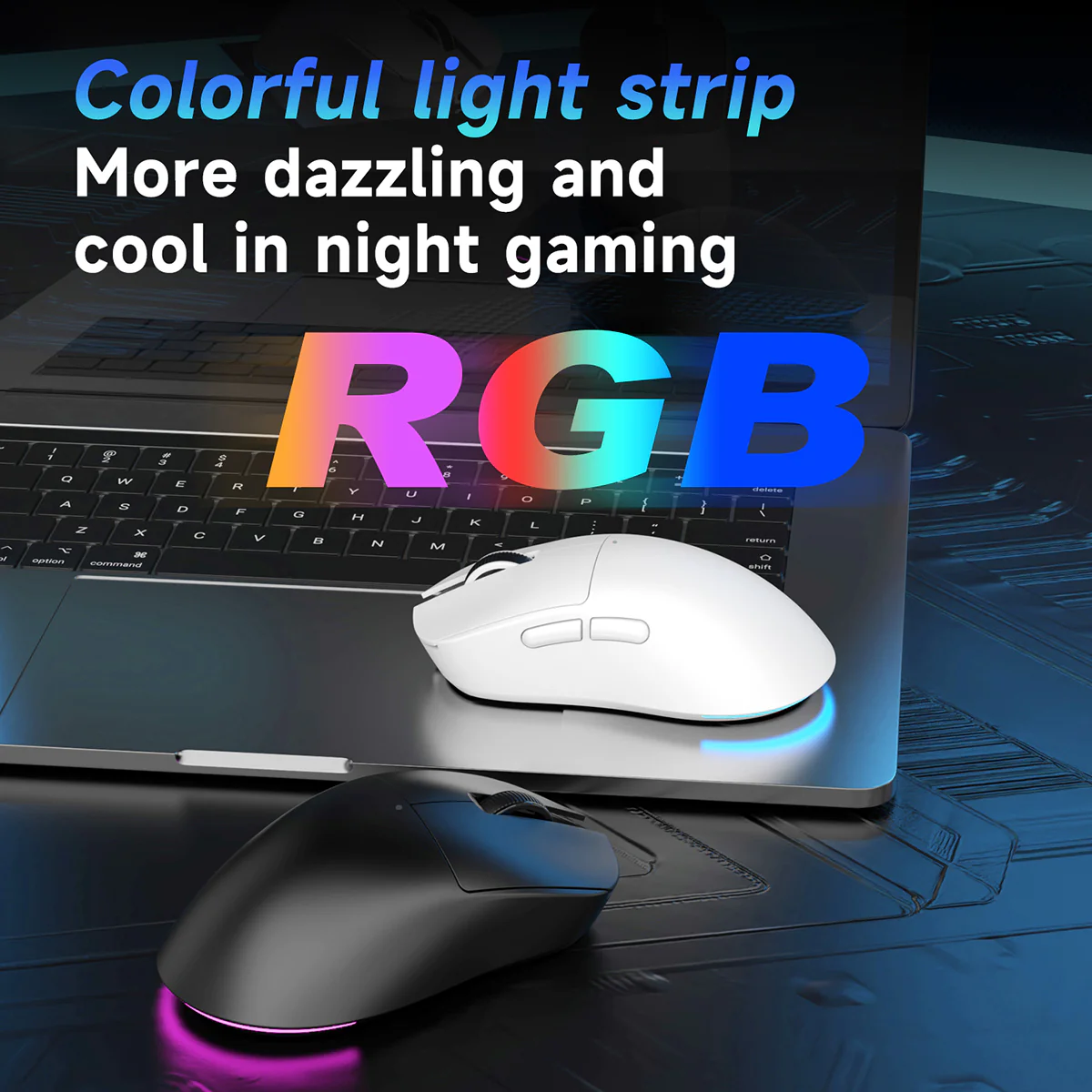 AJAZZ NJ08 Gaming Mouse mouseAll-round type Wired/2.4G Wireless/Bluetooth Type-C charging - Image 11
