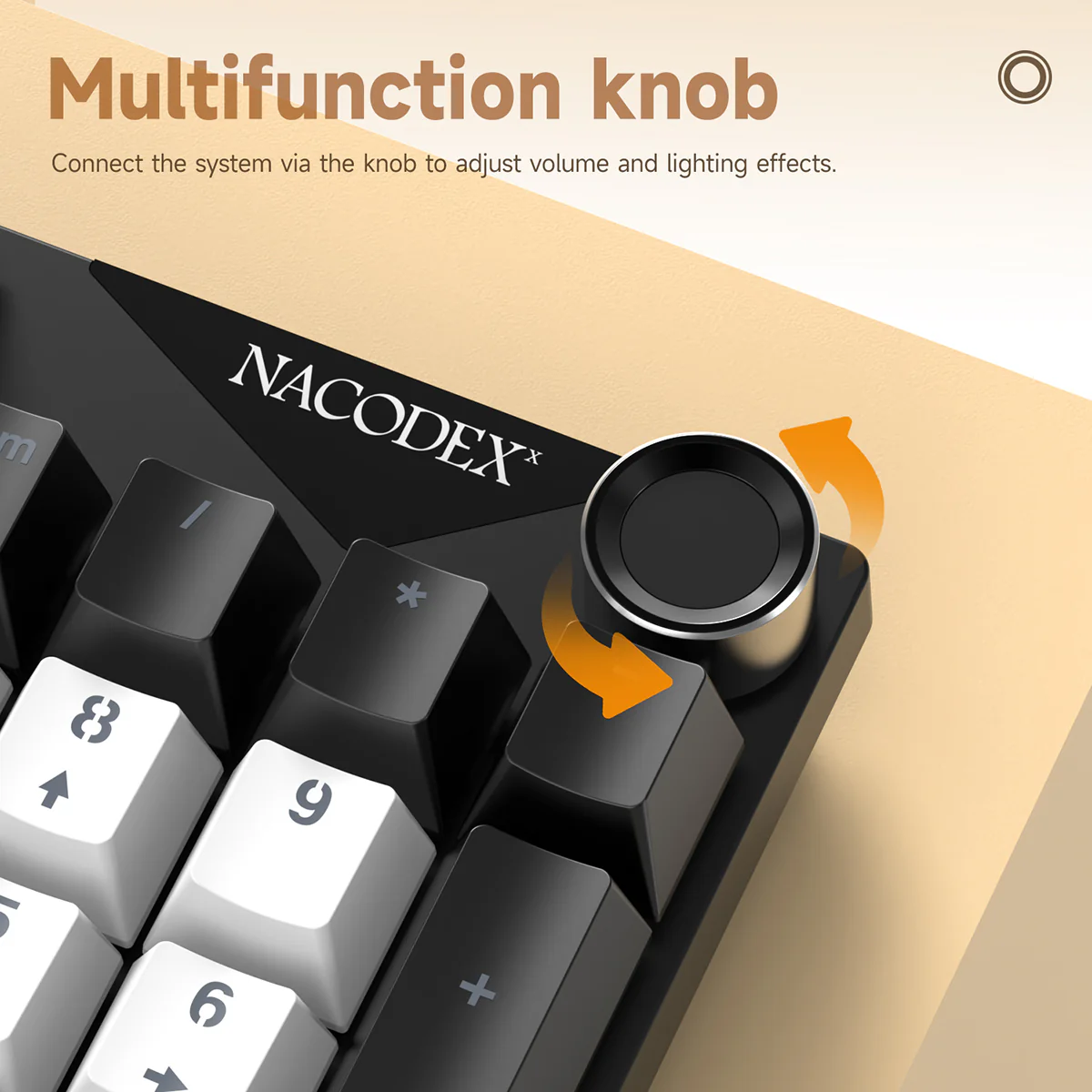 AJAZZ NK104 Full-Size 104 keys Mechanical Keyboard Hot-Swappable Wired Version Multifunctional Metal Knob - Image 11