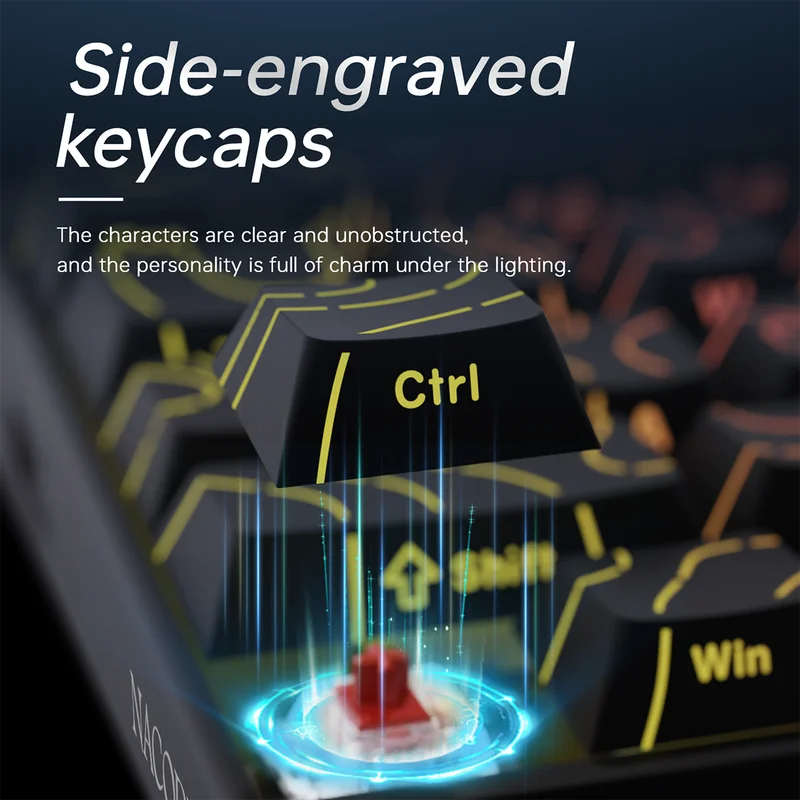 AJAZZ NK68 Small Mechanical Keyboard 68-key layout  Mixed Light Red axis All-key hot-swappableHull structure  Wired Version - Image 10
