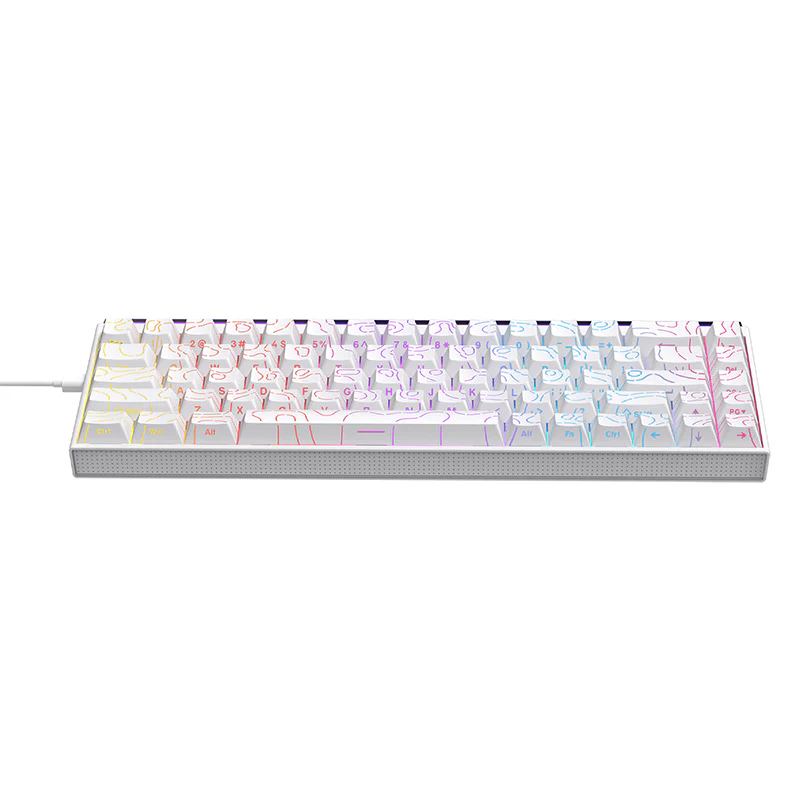 AJAZZ NK68 Small Mechanical Keyboard 68-key layout  Mixed Light Red axis All-key hot-swappableHull structure  Wired Version - Image 17