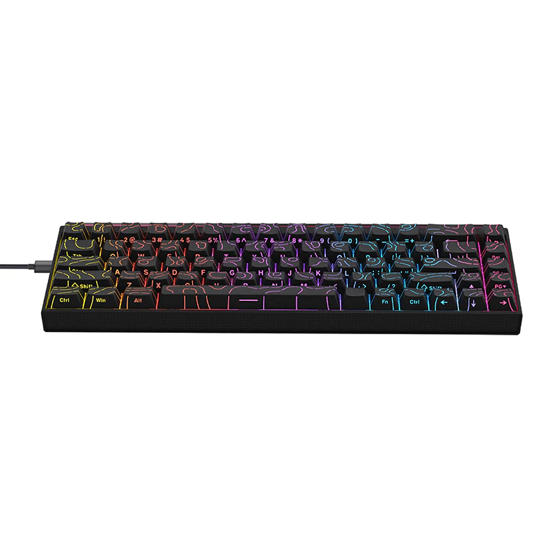 AJAZZ NK68 Small Mechanical Keyboard 68-key layout  Mixed Light Red axis All-key hot-swappableHull structure  Wired Version - Image 19