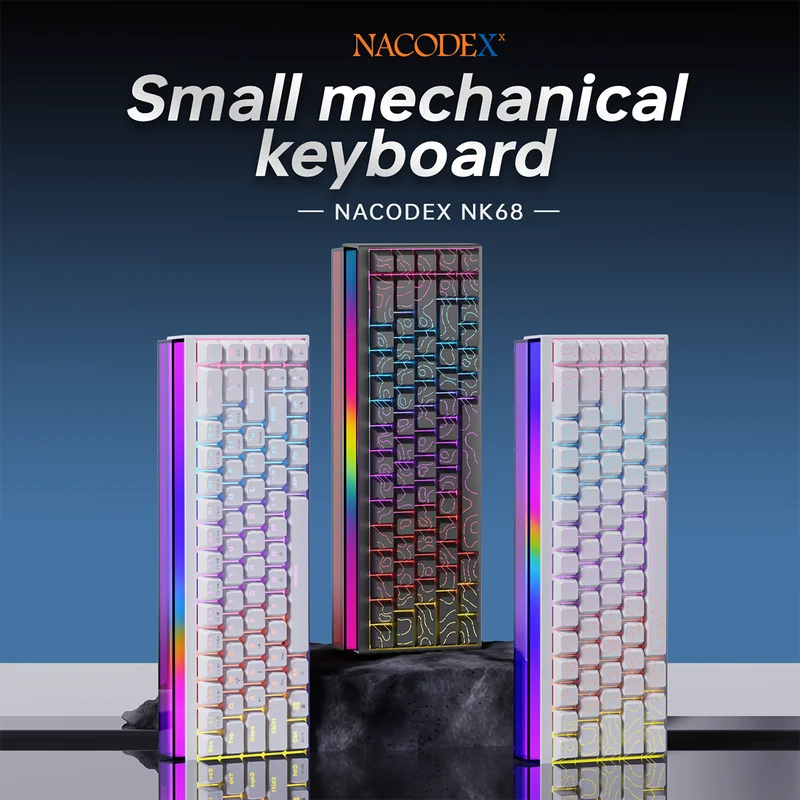 AJAZZ NK68 Small Mechanical Keyboard 68-key layout  Mixed Light Red axis All-key hot-swappableHull structure  Wired Version - Image 7