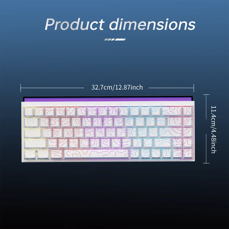 AJAZZ NK68 Small Mechanical Keyboard 68-key layout  Mixed Light Red axis All-key hot-swappableHull structure  Wired Version - Image 8