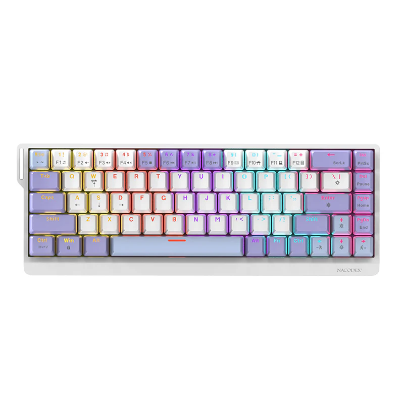 AJAZZ NK68 V2 Mechanica Keyboard with 65-key layout plug and play wired connection multi-system compatibility (Windows all versions + iOS) ribbon design. - Image 22