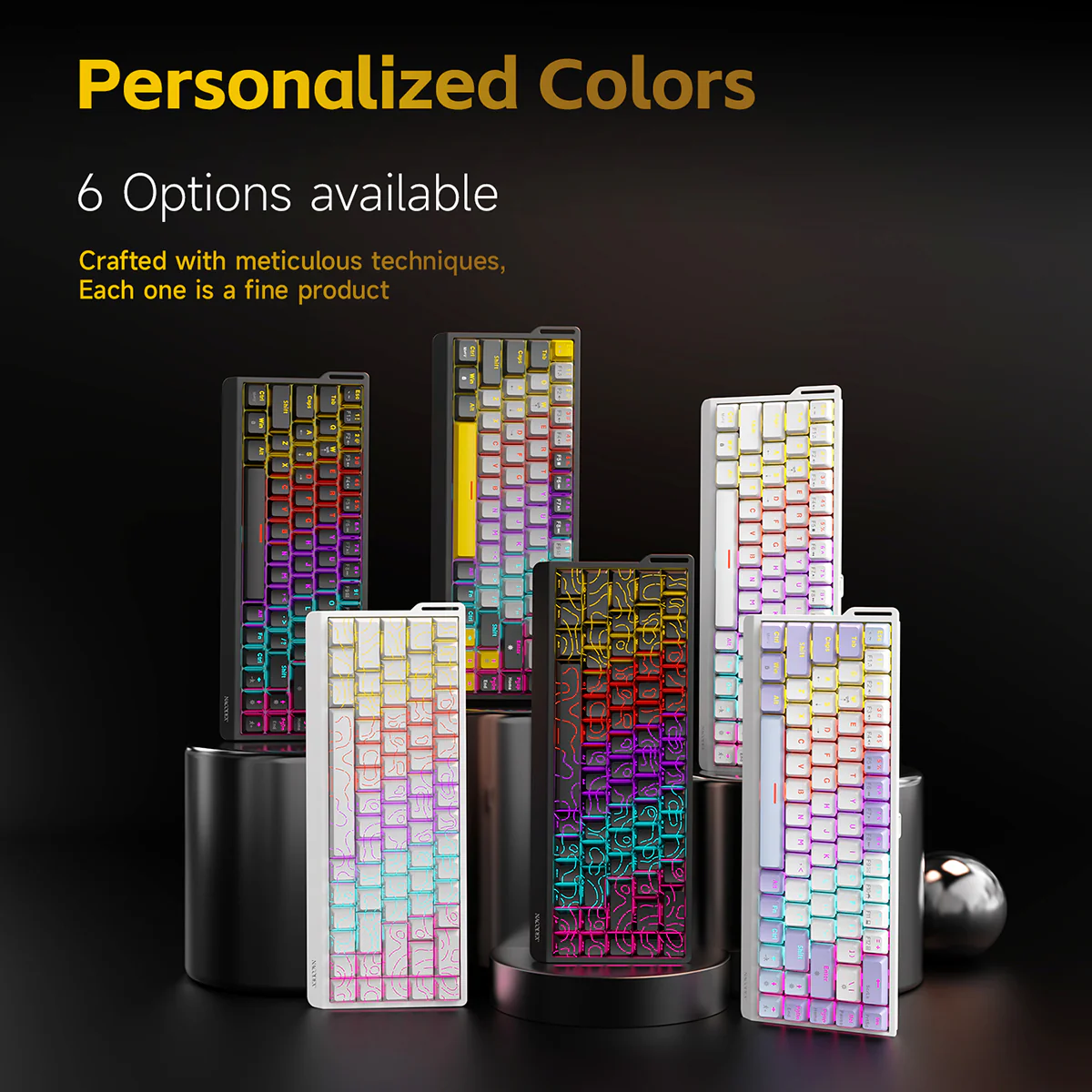 AJAZZ NK68 V2 Mechanica Keyboard with 65-key layout plug and play wired connection multi-system compatibility (Windows all versions + iOS) ribbon design. - Image 4