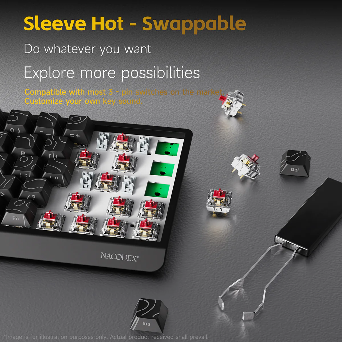 AJAZZ NK68 V2 Mechanica Keyboard with 65-key layout plug and play wired connection multi-system compatibility (Windows all versions + iOS) ribbon design. - Image 6