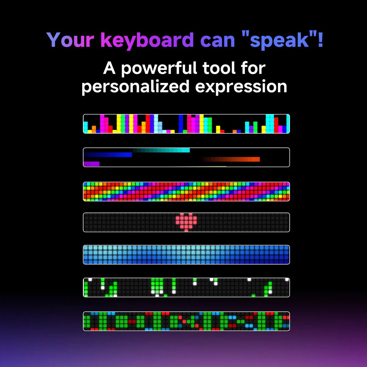 AJAZZ Pixel68 Dot matrix large screen mechanical keyboard | Dual 8K polling rate | Wireless Bluetooth 68-key layout  Hot-swappable design 260 LED smart screen 10000mAh large battery - Image 5