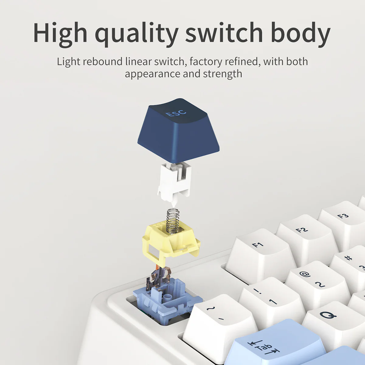 AJAZZ AK980 Wired Gaming mechanical keyboard RGB Hot-swappable Mixed light Customized shaft seat ergonomics - Image 11