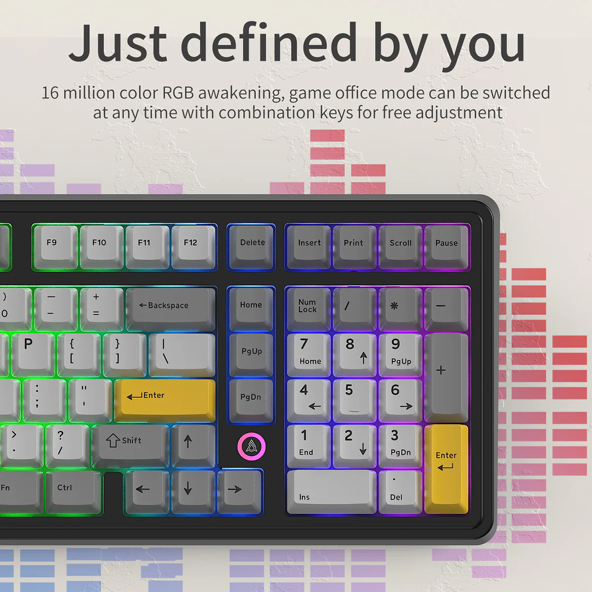 AJAZZ AK980 Wired Gaming mechanical keyboard RGB Hot-swappable Mixed light Customized shaft seat ergonomics - Image 14