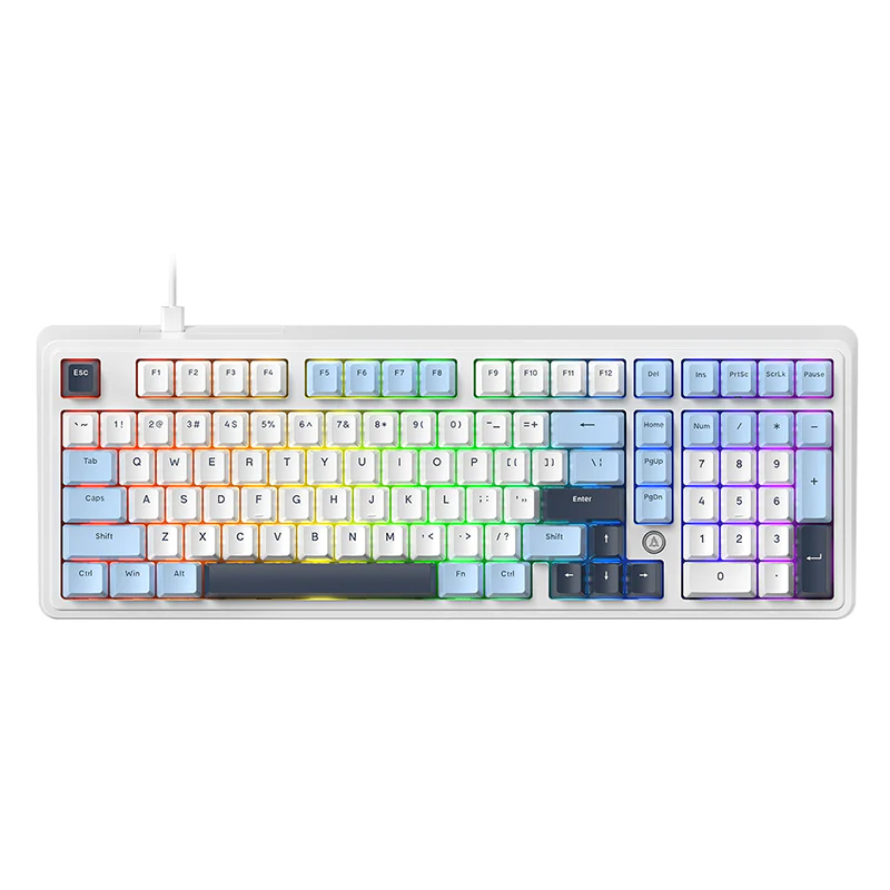 AJAZZ AK980 Wired Gaming mechanical keyboard RGB Hot-swappable Mixed light Customized shaft seat ergonomics - Image 4
