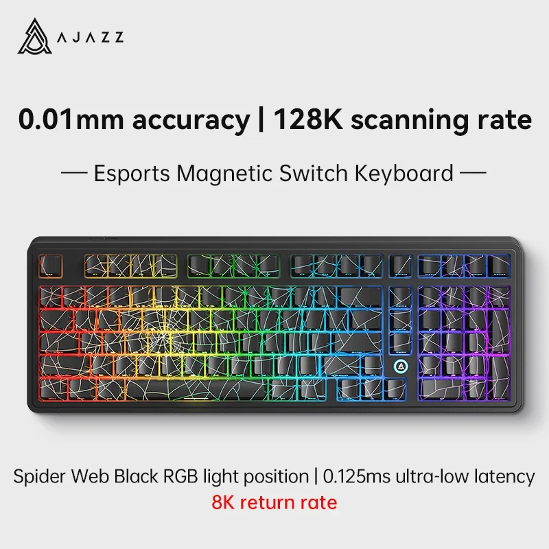 AJAZZ AK980 MAX HE Gaming mechanical keyboard Wired 0.01mm accuracy 128KHz Full key scanning rate Hot Plug DIY switch - Image 12