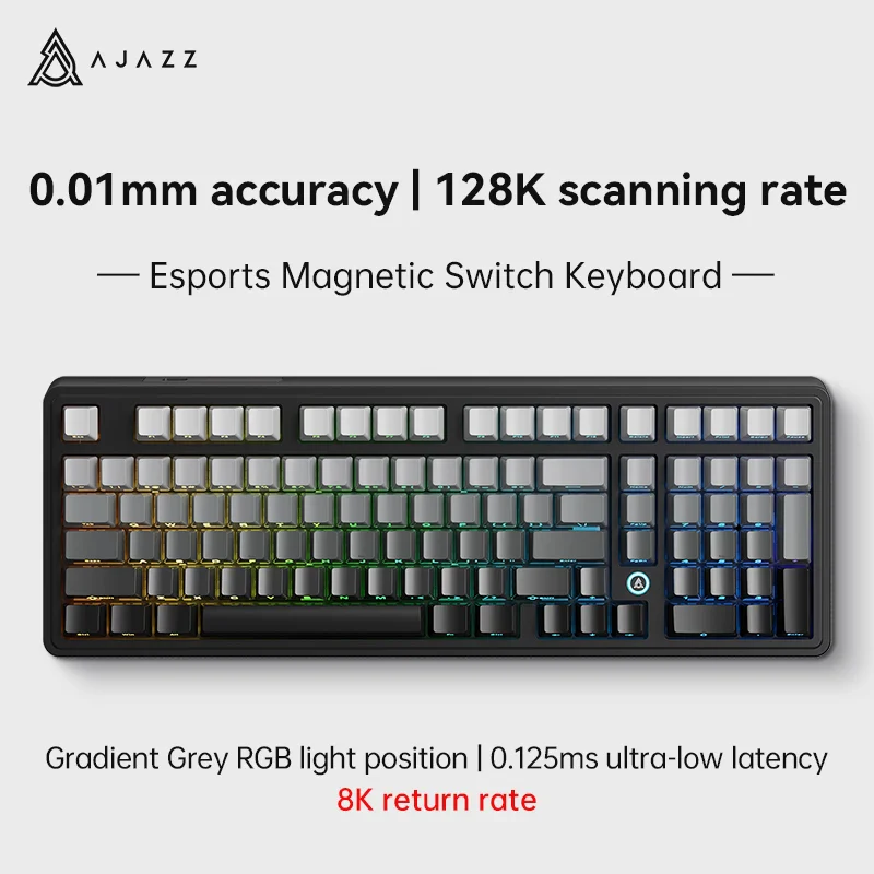 AJAZZ AK980 MAX HE Gaming mechanical keyboard Wired 0.01mm accuracy 128KHz Full key scanning rate Hot Plug DIY switch - Image 15