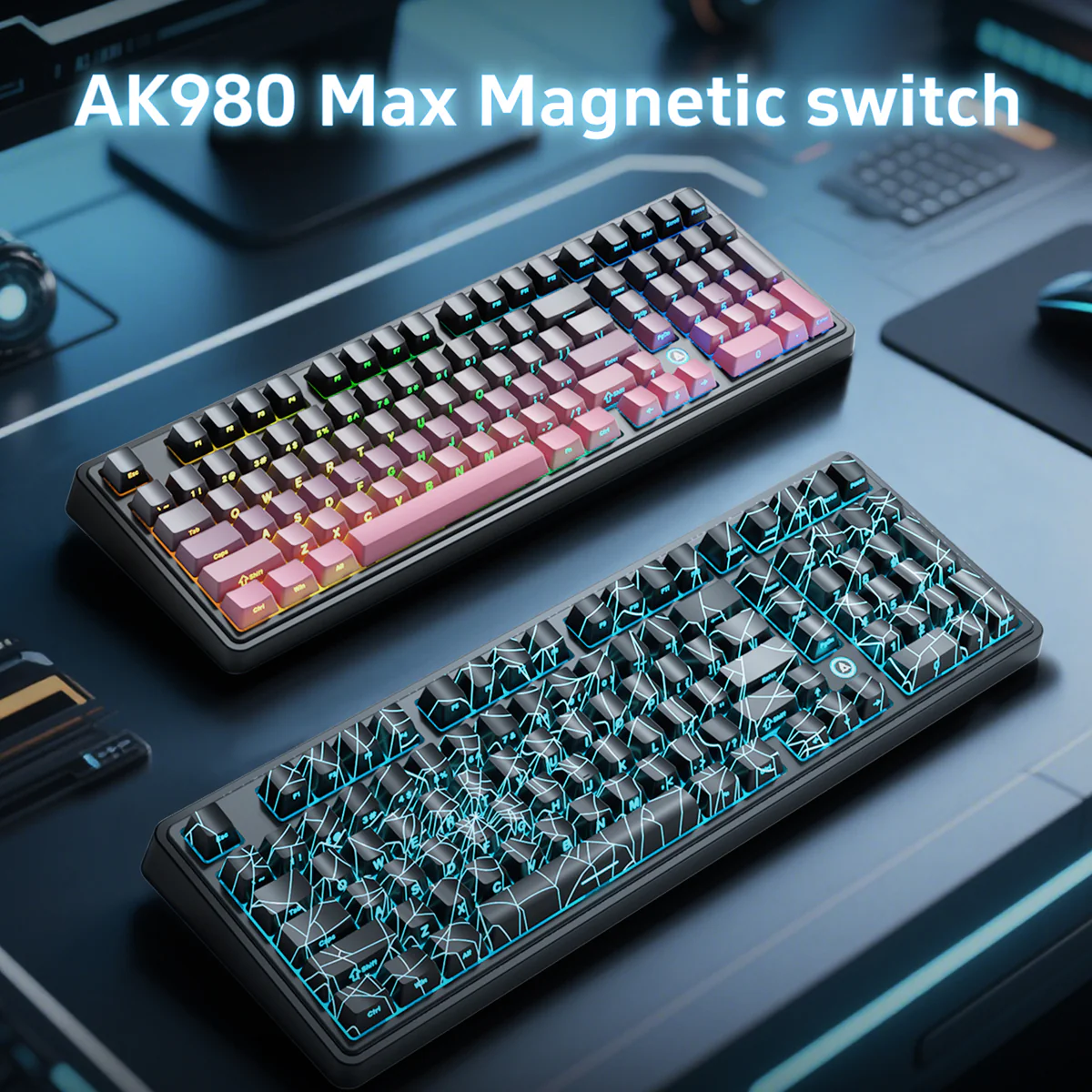 AJAZZ AK980 MAX HE Gaming mechanical keyboard Wired 0.01mm accuracy 128KHz Full key scanning rate Hot Plug DIY switch - Image 3
