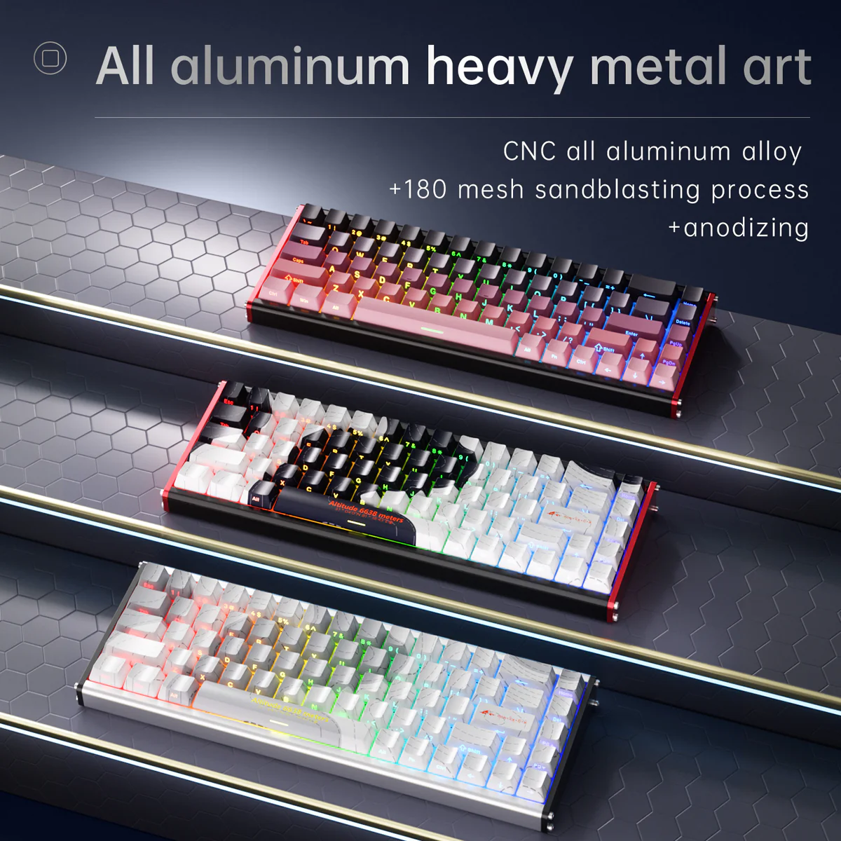 AJAZZ ALUX68 HE Series Full Aluminum Magnetic switch esports Keyboard 8K return rate 32K scan rate 0.01 mm accuracy - Image 8