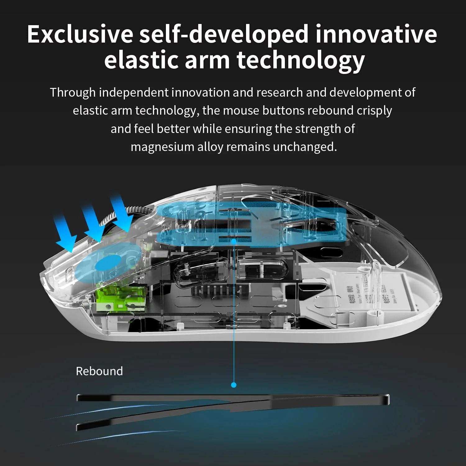 AJAZZ AM3 Series Full Magnesium Alloy Mouse Tri-mode: Bluetooth / 2.4G Wireless / Wired - Image 10