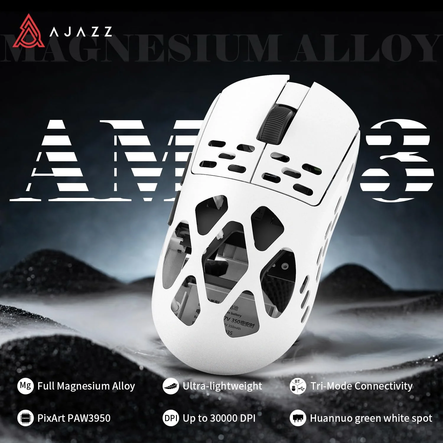 AJAZZ AM3 Series Full Magnesium Alloy Mouse Tri-mode: Bluetooth / 2.4G Wireless / Wired - Image 4
