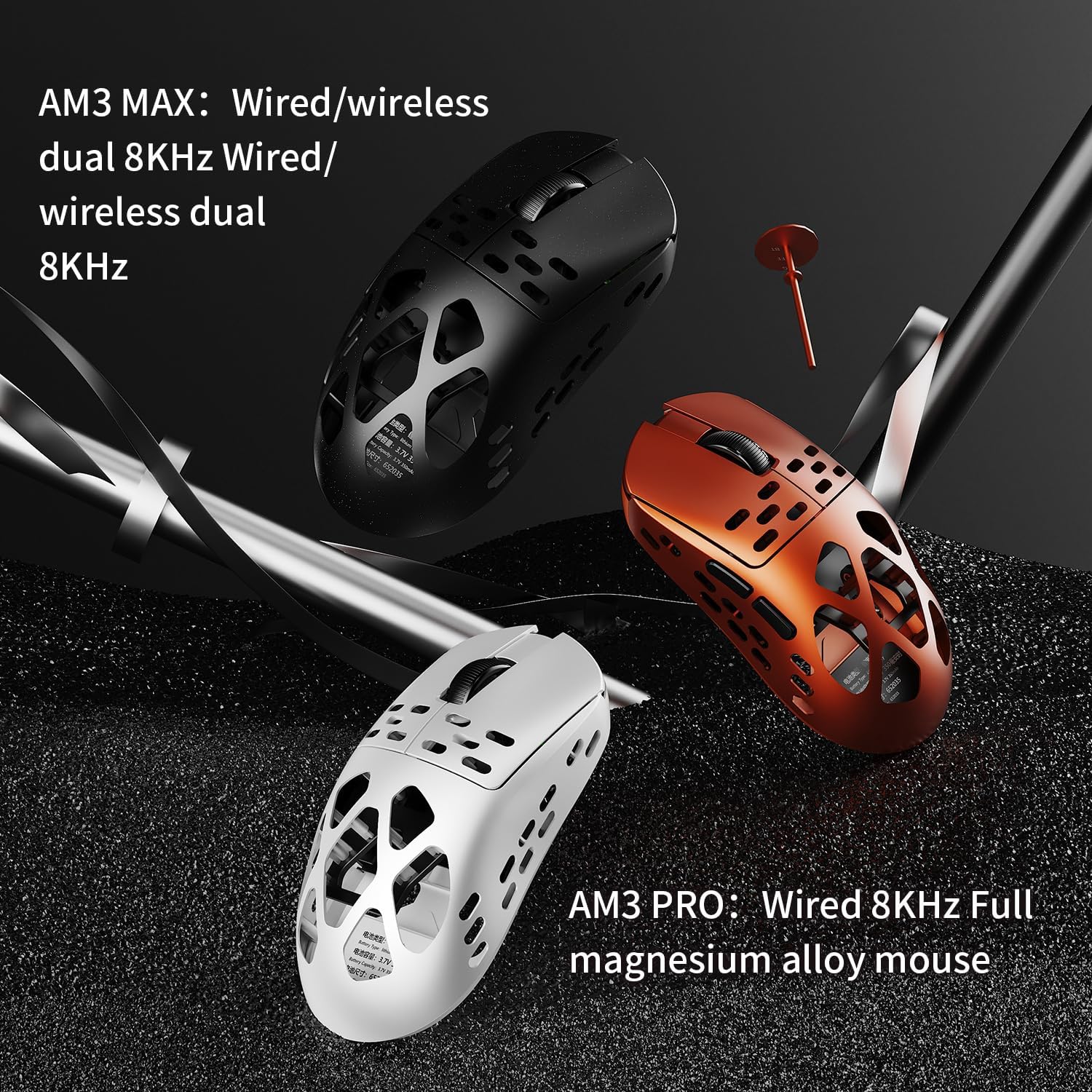 AJAZZ AM3 Series Full Magnesium Alloy Mouse Tri-mode: Bluetooth / 2.4G Wireless / Wired - Image 7