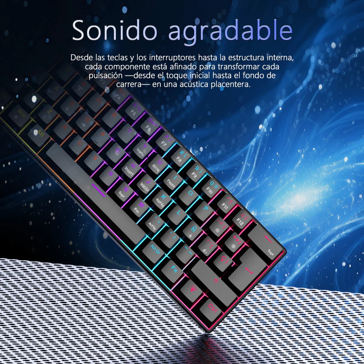 Spanish version Ajazz NK61 Wired Mechanical Gaming Keyboard Hot-swappable with socket Custom band - Image 6