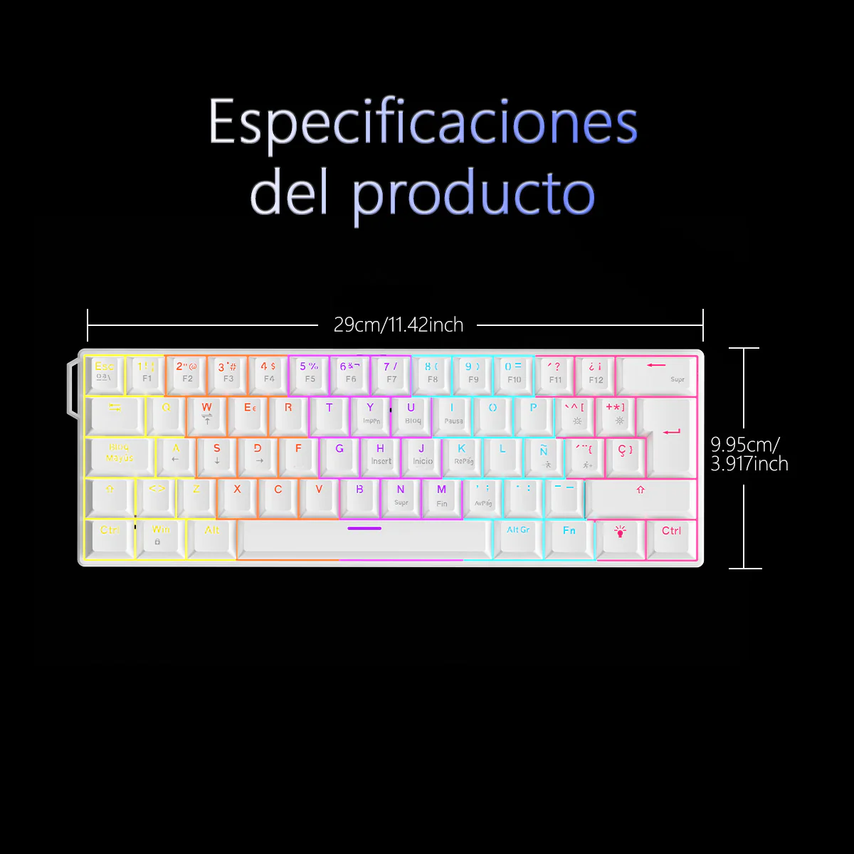 Spanish version Ajazz NK61 Wired Mechanical Gaming Keyboard Hot-swappable with socket Custom band - Image 9